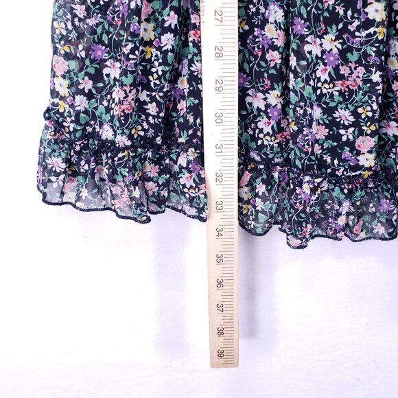 Vici Mini Dress Size S Multicolor Floral Long Sleeve Boho Festival Ruffle - Picture 7 of 16